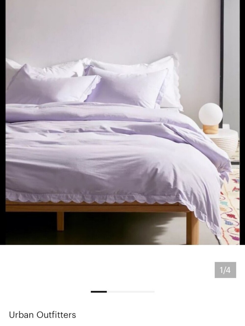 Urban Outfitters Gloria Scallop Trim White Duvet Cover 100% Cotton EUC